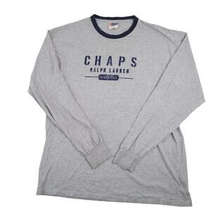 Vintage Chaps Ralph Lauren Graphic Spellout Long Sleeve Graphic T Shirt